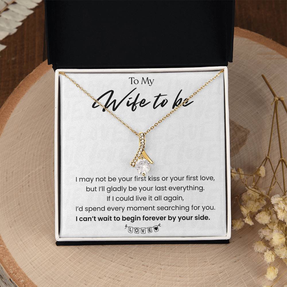 To My Wife To Be Alluring Beauty Necklace from Fiance 18K Yellow Gold Standard Box