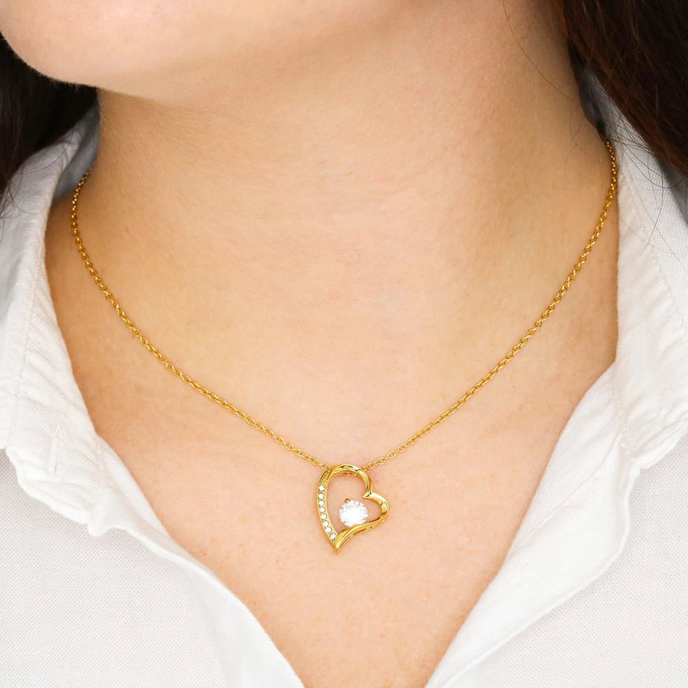 To My Wife To Be Forever Love Necklace from Fiance 18K Yellow Gold Display Neck