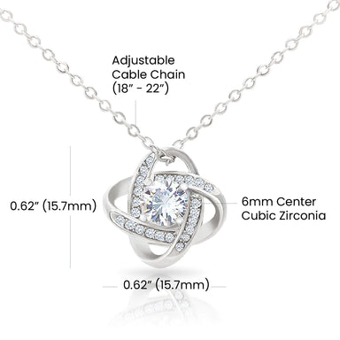 To My Wife To Be Love Knot Necklace From Fiance 14K White Gold Product Specification