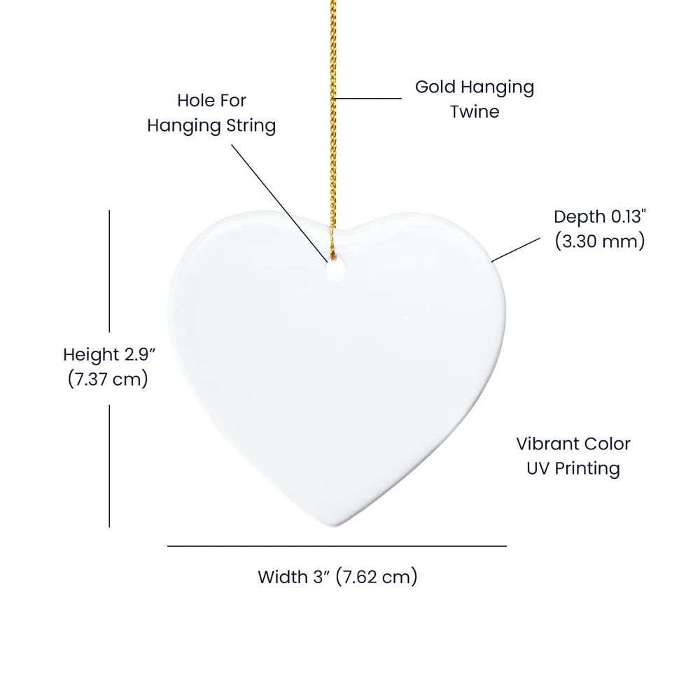 To New Parents Ceramic Heart Ornament 2026 Our First Christmas as Mommy and Daddy Product Specifications