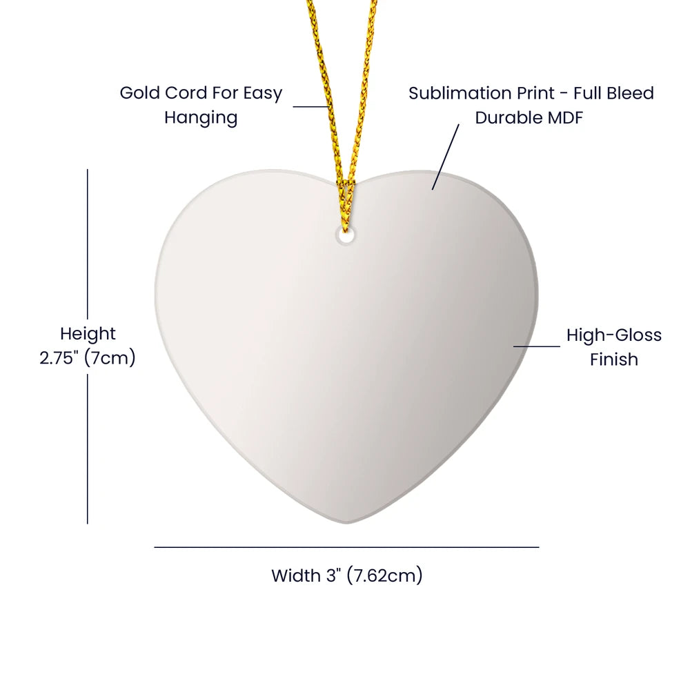 To New Parents High Gloss Heart Ornament Our First Christmas as Mommy and Daddy Product Specifications
