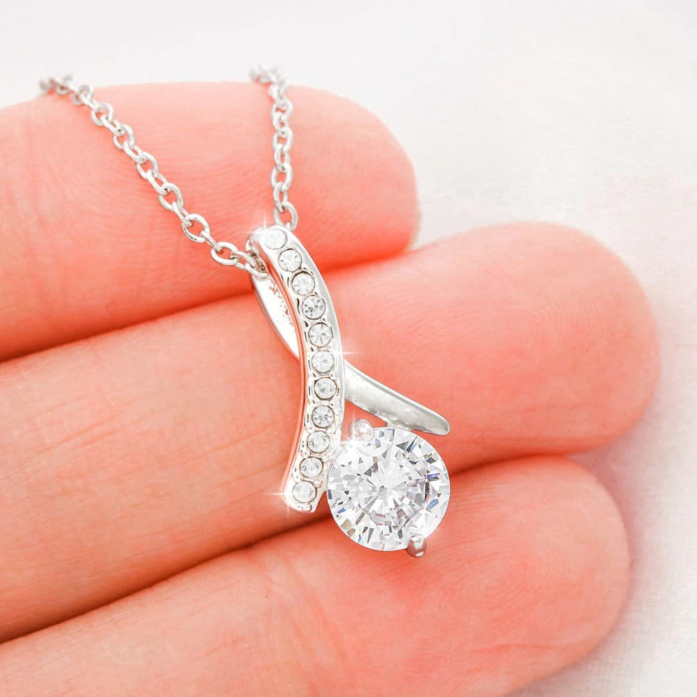 To Our Future Daughter-in-law 14K White Gold Alluring Beauty Necklace From Parent-in-law We Love You