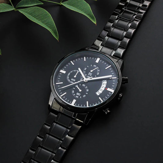 To Our Son-in-law Black Chronograph Watch From Parent-in-law Call You Family
