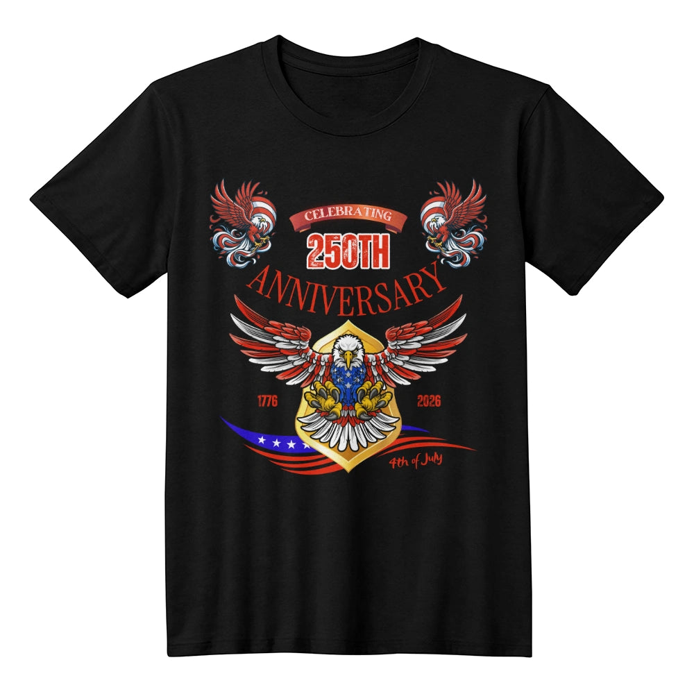 USA 250 Years Anniversary Black T-Shirt 1776 2026 America Anniversary