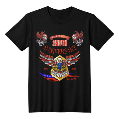 USA 250 Years Anniversary Black T-Shirt 1776 2026 America Anniversary