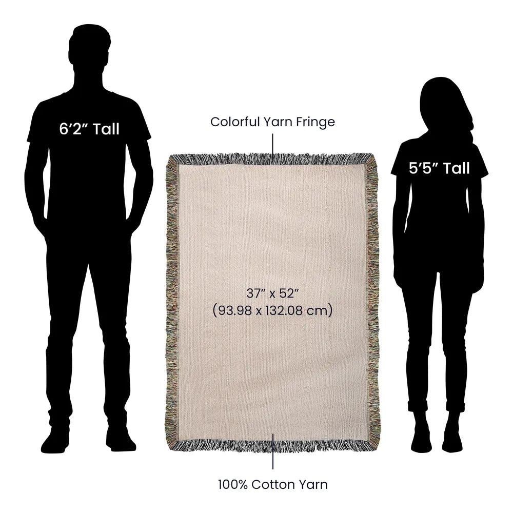 Vintage Butterfly and Flower Blanket 37x52 Portrait Cotton Woven Throw Blanket with Fringe Product Specifications