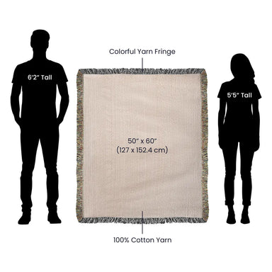 Vintage Butterfly and Flower Blanket 50x60 Portrait Cotton Woven Throw Blanket with Fringe Product Specifications