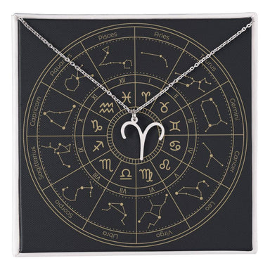 polished stainless steel Aries zodiac sign necklaces