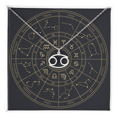 polished stainless steel Cancer zodiac sign necklaces