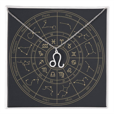 polished stainless steel Leo zodiac sign necklaces