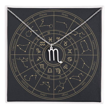 polished stainless steel Scorpio zodiac sign necklaces