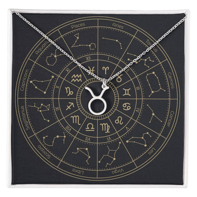polished stainless steel Taurus zodiac sign necklaces