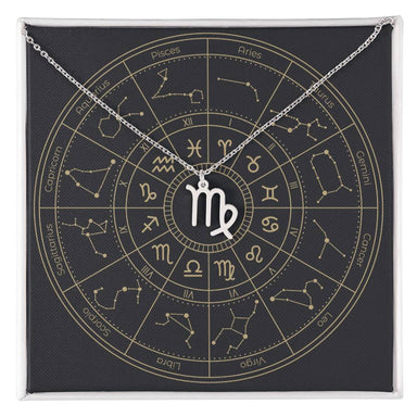 polished stainless steel Virgo zodiac sign necklaces