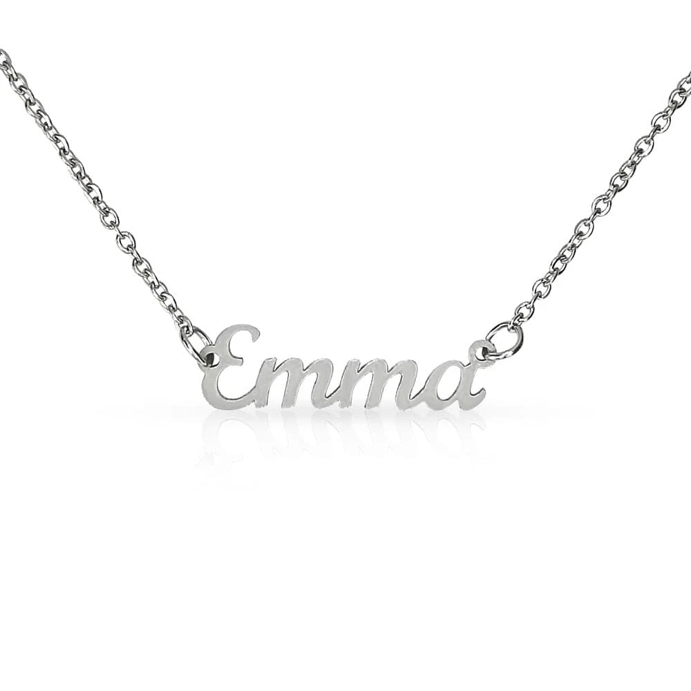 polished stainless steel custom name necklace for her
