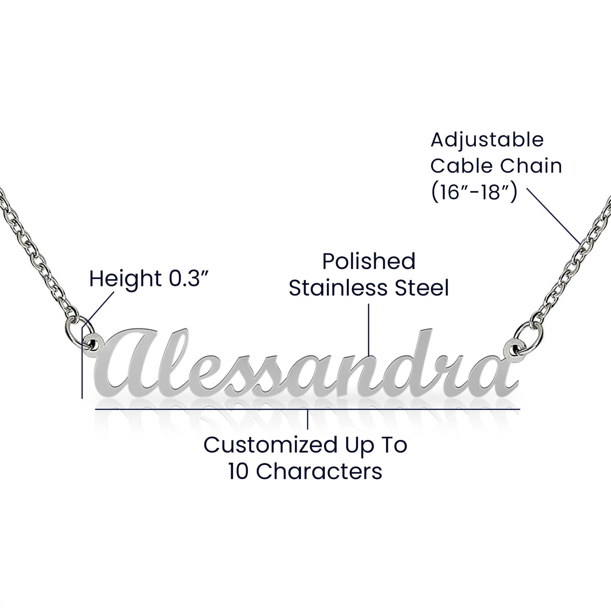 polished stainless steel custom name necklace i am sorry specifications