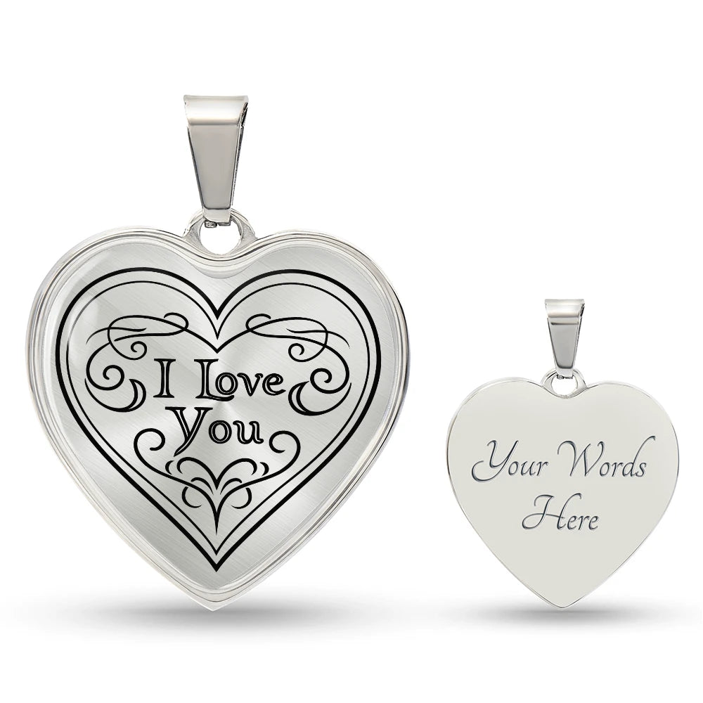silver custom engraved photo heart necklace for her