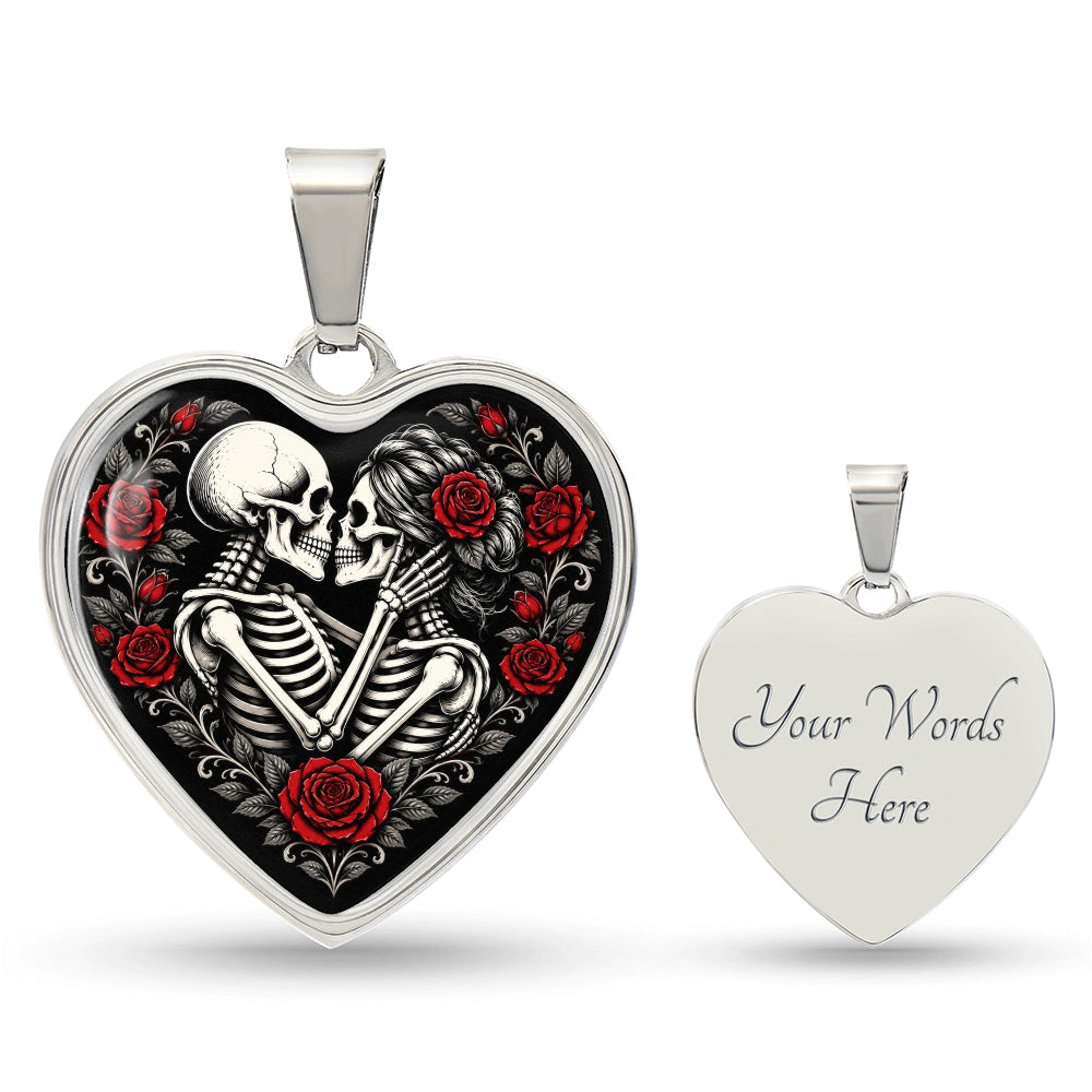 surgical steel custom engraved heart necklace eternal love halloween gift