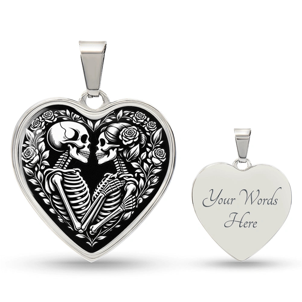 surgical steel custom engraved heart necklace forever love halloween gift
